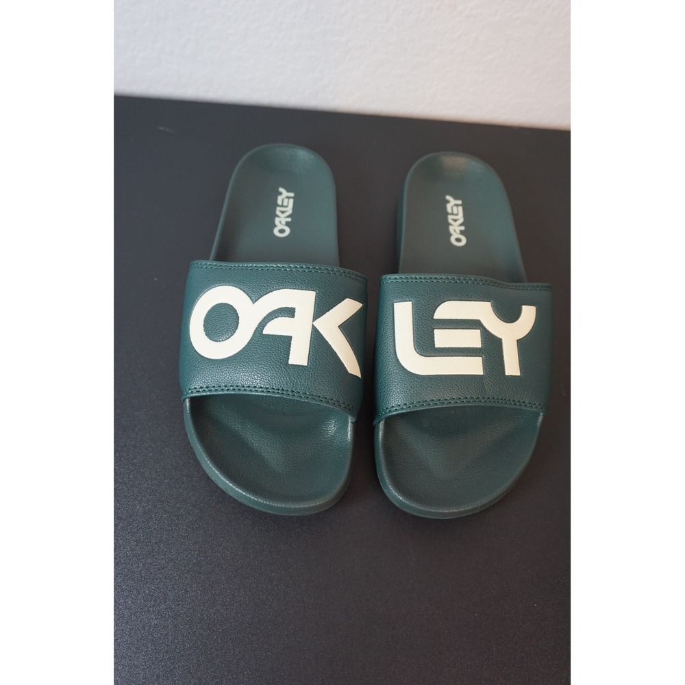 Oakley B1B Slide Sandals Mens 6 Hunter Green White Logo Athletic Slip On Shoes